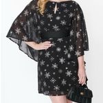 Unique Vintage NWT SMAK PARLOUR Black & Silver Snowflake Batwing Dress 3X-LARGE Photo 0