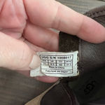 UGG  Emalie Brown Leather Ankle Booties with Wedge Heel- Waterproof Photo 6