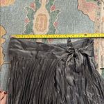 DO+BE NWT  Silver/Gunmetal Metallic High Low Bow Pleated Skirt Photo 5