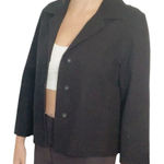 JM Collection JM Collections Black Cropped Long Sleeve Blazer Jacket Size XL Photo 0