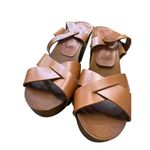 Mariella Made in Italy women’s brown leather block heels sandal shoes size 9.5 S Photo 10