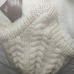 J. Jill Ivory Knit Hat with Furry Pom Poms NWT Photo 4