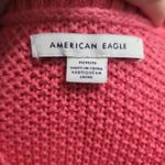 American Eagle Womens Waffle Knit Henley Top Size M Pink Coral Button Front Pink Photo 4
