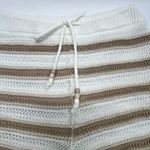 MADDEN NEW YORK CROCHETED STRIPED L SHORTS WITH BEADED DRAWSTRING TIE NEW Tan Size L Photo 2
