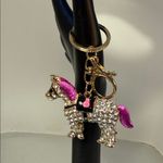 Sparkling Horse Keychain with Pink Accents Gold Photo 1