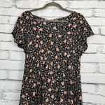 Wallflower Black Orange Floral Mini Dress L Cottagecore Boho Ruffle Sleeve Y2K Size L Photo 5