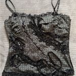 Euro y2k Black Lace Camisole corset top Size L Photo 1
