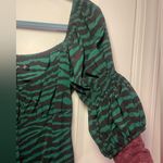 Nasty Gal 🔥LNC Women’s  Zebra Square Neck A Line Dress Size 6 Green & Black Photo 8