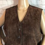 Marsh Landing Vintage Petites Suede Western Style Brown Suede Vest LP Photo 1
