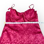 Princess Polly  Diva Mini Dress Deep Red Floral Jacquard Size Small 6 - Excellent Photo 5