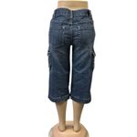 Bob Timberlake  Denim Embroidered Wide Leg Cargo Denim Capri Blue Jeans Womens 10 Photo 3