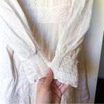 Reformation Dress Elisabetta Lace Long-Sleeve Cotton Mini Peasant Cream 10 EUC Photo 5