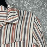 Melrose and Market Women's White Striped Button Up Top - Size Small - Long Sleeves Photo 1