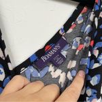 Roamans Blue Printed V Neck Short Sleeve Mini Dress 22/24 Fit & Flare Stretch Size undefined Photo 3