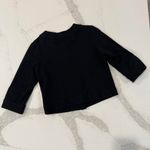Banana Republic Crop Button Front Black Sweater Womens Medium Jacket 3/4 Sleeves Photo 5