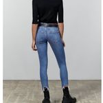 ZARA TRAFALUC DENIM STRETCH SKINNY DISTRESSED FRAY FRINGE BLUE ACID WASH JEANS 6 Photo 2