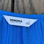 Sonoma NWT  size large blue gauzy tie waist quarter sleeve dress midi Photo 2