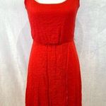 Luxology burnt orange midi faux wrap dress size 4 Photo 0