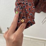 Outerknown  Rhiannon cinnamon Brown floral wrap top organic cotton blend Small Photo 2