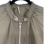 Free People Midnight Satin Full Zip Bomber Jacket Olive Green Size Small Photo 6