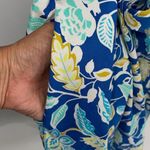 Croft & Barrow  Womens Floral Split‎ Neck Sleeveless Dress Blue Size Large NWT Photo 4