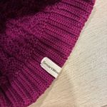 Smartwool  Women’s Ski Town Hat Purple Pom Pom Wool Cable Knit One Size Photo 5