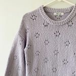 Madewell Sweater XXS Floral Pointelle Pullover Lavender Purple Balloon Sleeves Photo 7