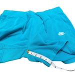 Nike Sportswear Women’s Essential French Terry Shorts Teal W/ White Logo Size M Photo 6