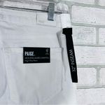 Paige  NWT High Rise Laurel Canyon Boot Raw Hem Jeans in Crisp White Size 30 Photo 9
