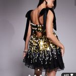 ASOS LUXE embellished sequin baby doll mini dress with faux pearls Photo 2
