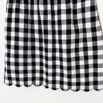 J.Crew [] Black White Gingham Plaid Scalloped Hem Linen Blend Mini Skirt Size 2 Photo 6