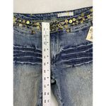 Akademiks AKDMKS Womens sz 27 cuffed royal capri Jeans Embellished sequins Photo 5