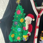 VTG 90’s Christmas Eve Storybook Knits Cardigan Embroidered Santa Size L Red Size L Photo 11