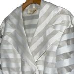 Nina Raynor Women’s Size M White Taffeta Long Sleeve Beaded Arm Bodysuit Size M Photo 2