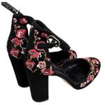 White House | Black Market “Piper” Suede Embroidered Block Heel Shoes Size 7.5M Photo 6