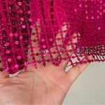 Anthropologie Pilcro by Metallic Pink Mesh Long-Sleeve Sequin Top Size Medium Photo 8