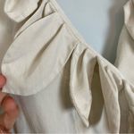 Workers for Freedom Silk Blouse Vintage Asymmetrical Cream White Petal Neckline Size M Photo 10