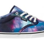 Vans ‎ Off The Wall Women's 6 Blue Cosmic Galaxy Skate Sneakers Lace Up Photo 0