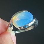 Natural opal stone S925 silver ring size 8 Photo 4
