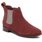 Toms Ella Suede Ankle Chelsea Boot Sz 7 Metallic Insets Rustic Rose Photo 1