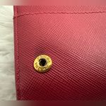 Prada ‎ Saffiano Bow Pink Continental Snap Wallet Photo 8