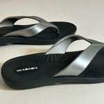 Okabashi Black and Silver Flip Flop Sandals Size M Size M Photo 0