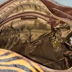 Kate Landry Collection Animal Print Cow Leather Fur Shoulder Bag Purse Photo 5