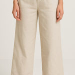 Soundstyle Beige High Rise Linen Blend Wide Leg Pants Women’s 12 Beach Boho Photo 0