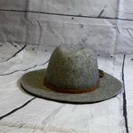 Target Women’s  Wool Felt Fedora Hat Gray with Leather Band & Feather Accent Photo 3