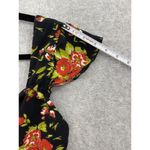 Band of Gypsies  Women's Blouse Cutoff Floral Black Size Medium Cap Sleeve Photo 5