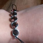 Burgundy Color Swarovski Crystal Platinum Bond Corded Bracelet Photo 7