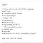 joe's jeans JOE’S Jeans Mid Rise Distressed Hailey Blue Denim Rolled Cuff Shorts size 26 Photo 10