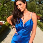 ZARA  dress maxi long open back satin effect blue bodycon wedding party cocktail Photo 4