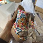 Lisa Vicky Joy 2 Platform Heeled Sandal Wild Flower White Blue Pink Yellow Size 7.5 Photo 3